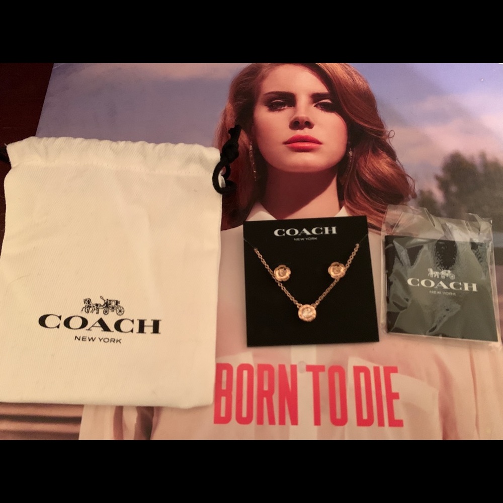 NWT Coach Necklace + Earring Set